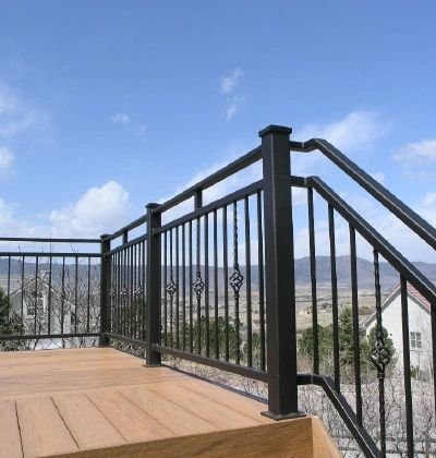 Wrought iron deck railing